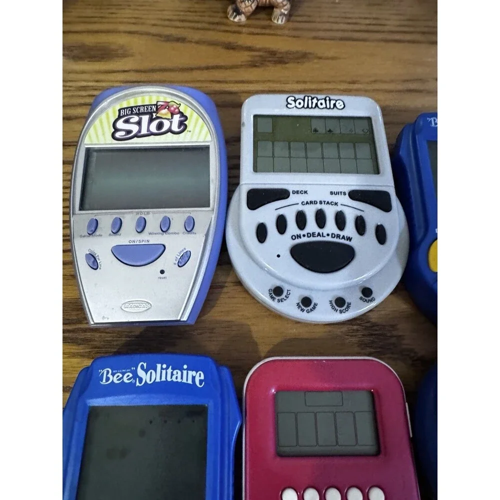 Lot of 6 Vintage Handheld Electronic Games  Slots Blackjack Solitaire Tested